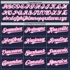 Custom Navy White-Pink Authentic Raglan Sleeves Baseball Jersey - Image 4
