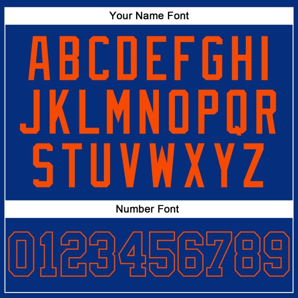 Custom Royal Royal-Orange Authentic Sleeveless Baseball Jersey - Image 4