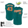 Custom Teal Orange-White Authentic Sleeveless Baseball Jersey - Image 2