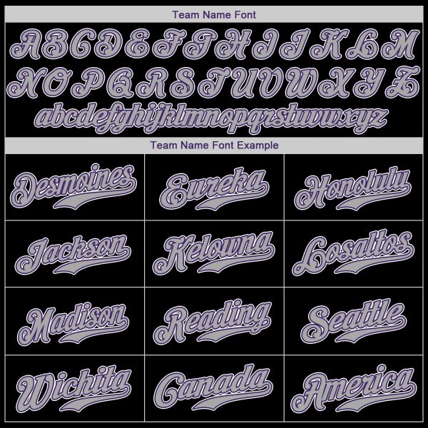 Custom Black Gray-Purple Authentic Baseball Jersey - Image 5